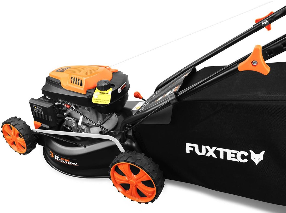 FUXTEC 3in1 Benzine Grasmaaier FX-RM4646ECO - 3,5pk / 2,6kW - 46cm Maaibreedte - 7-traps Maaihoogteverstelling - 4-Takt - Incl. 50L Grasvanger - Mulchfunctie & Reinigingsaansluiting – foto 2