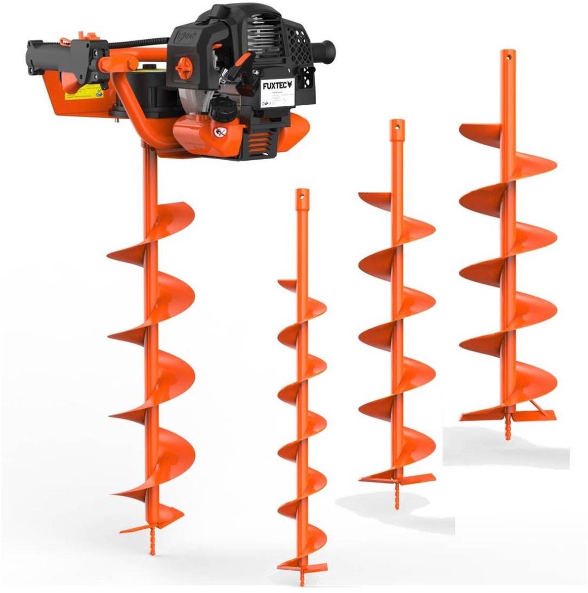 FUXTEC benzine grondboor FX-EB152 - 52cc, 3 pk, incl. 3 boorgarnituren, eenvoudig starten