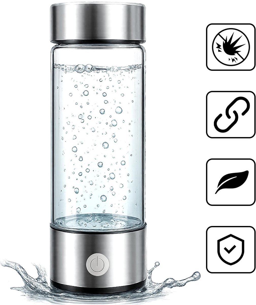 Waterstof Generator - H2 Water - Water Generator - 420 ml - Hydro Water Generator - Waterfles - Waterfilterfles - Superfood - Drinkfles