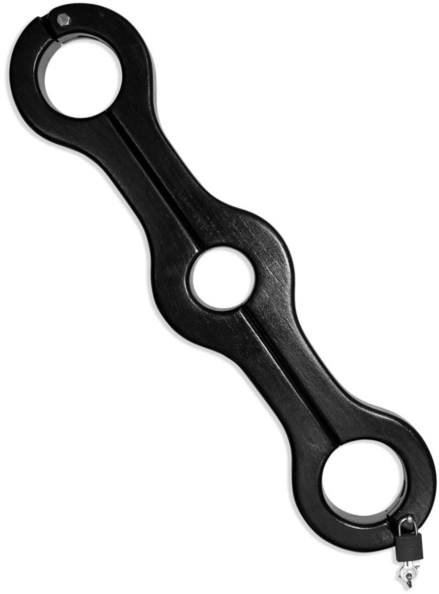 Black Label - Houten Schandpaal Genitale handboeien