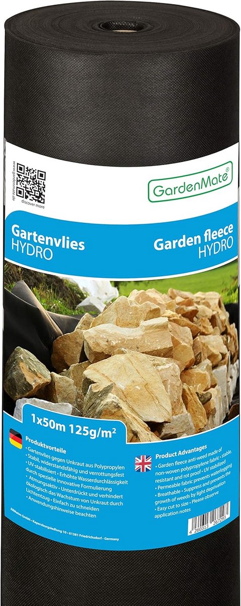 Extreem Scheurvast Worteldoek 125g/m² met Hoge Waterdoorlaatbaarheid - 50m²