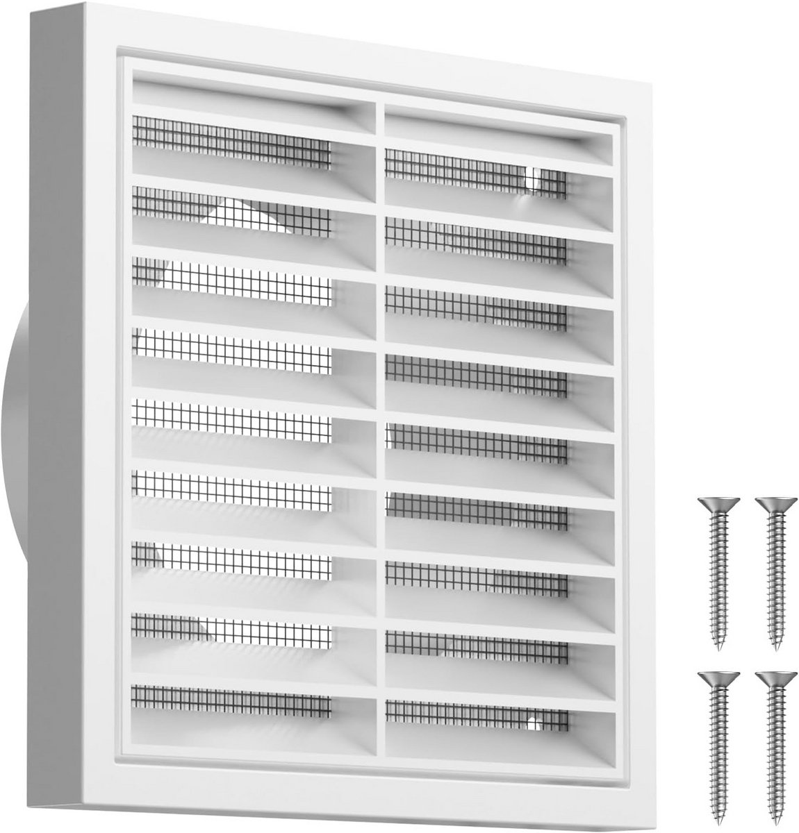 Ronde Ventilatie Rooster met Insectenhor voor Binnenlucht Afvoer Wit Kunststof