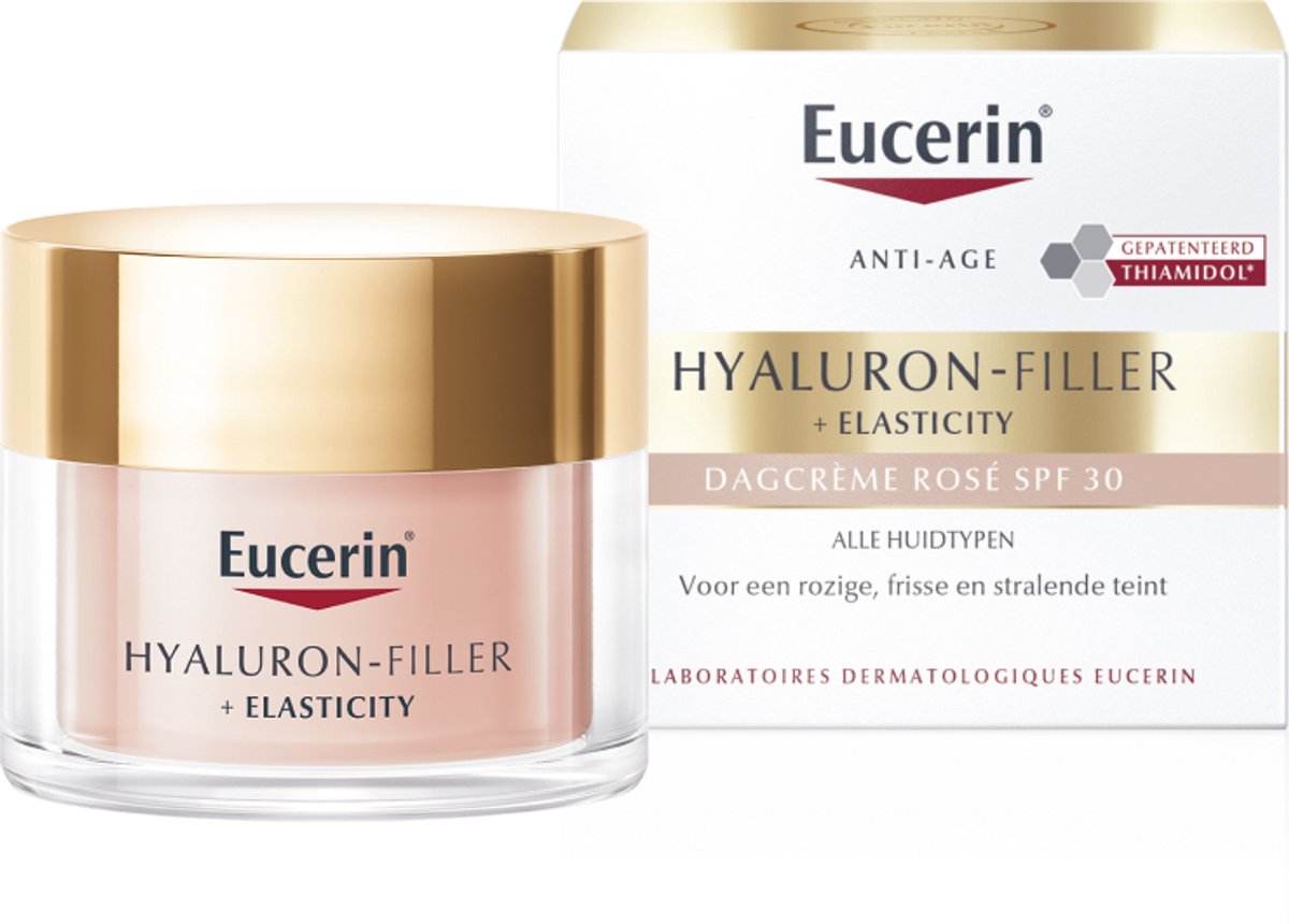 Bol.com Eucerin Hyaluron-Filler + Elasticity Anti-Rimpel Dagcreme Rose - SPF 30 - Skincare - Hyaluronzuur, Thiamidol - 50 ml aanbieding
