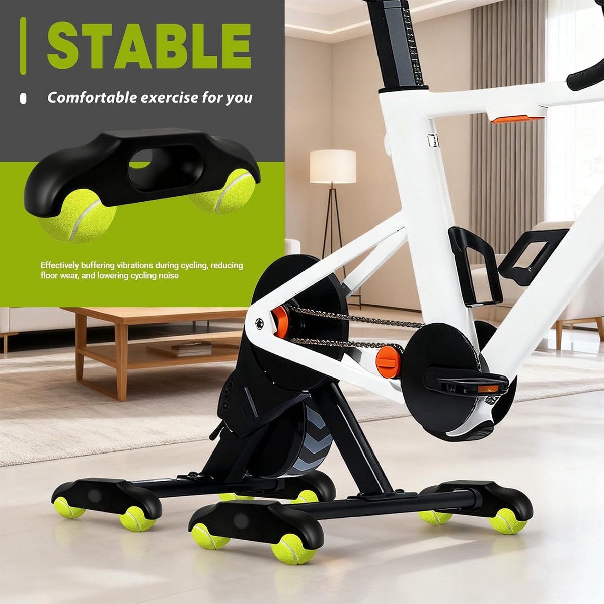 Slimme Fietstrainer Indoor met 4 Adapters en 8 Tennisrackets