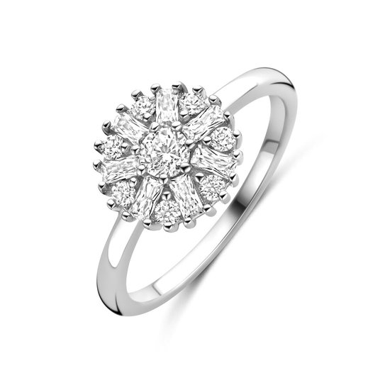 Zilveren Ring Zirkonia Rozet 1342048 – Gerhodineerd 925 Zilver