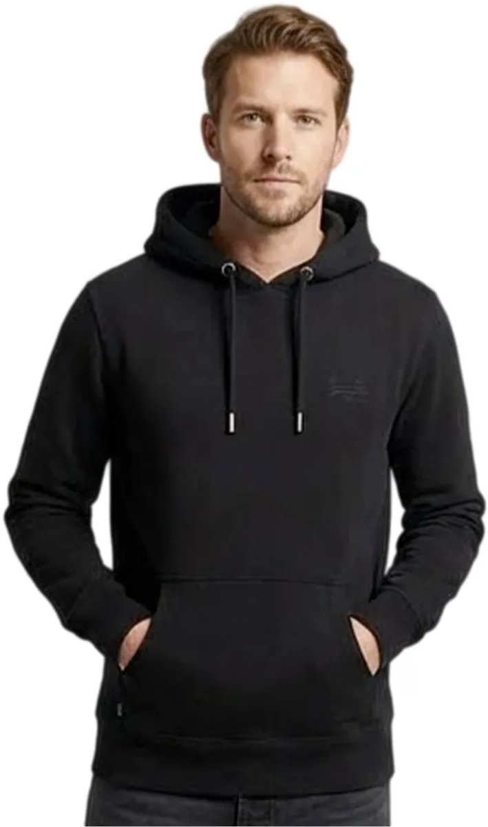 Superdry Vintage Logo Geborduurde Hoodie Heren Hoodies Zwart