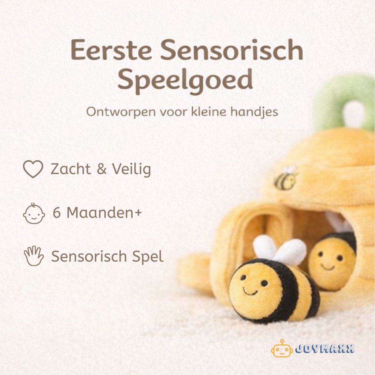 Baby Speelgoed 6 Maanden tot 12 Maanden - Sensorisch Pluche Bijenkorf Speelgoed voor Baby 1 jaar 2 jaar - Rammelaar, Knisperpapier, Spiegel - Montessori Speelgoed voor Peuters van 0-2 jaar - Sinterklaas Cadeautjes Baby — cadeau in Spellen & Speelgoed - foto 3