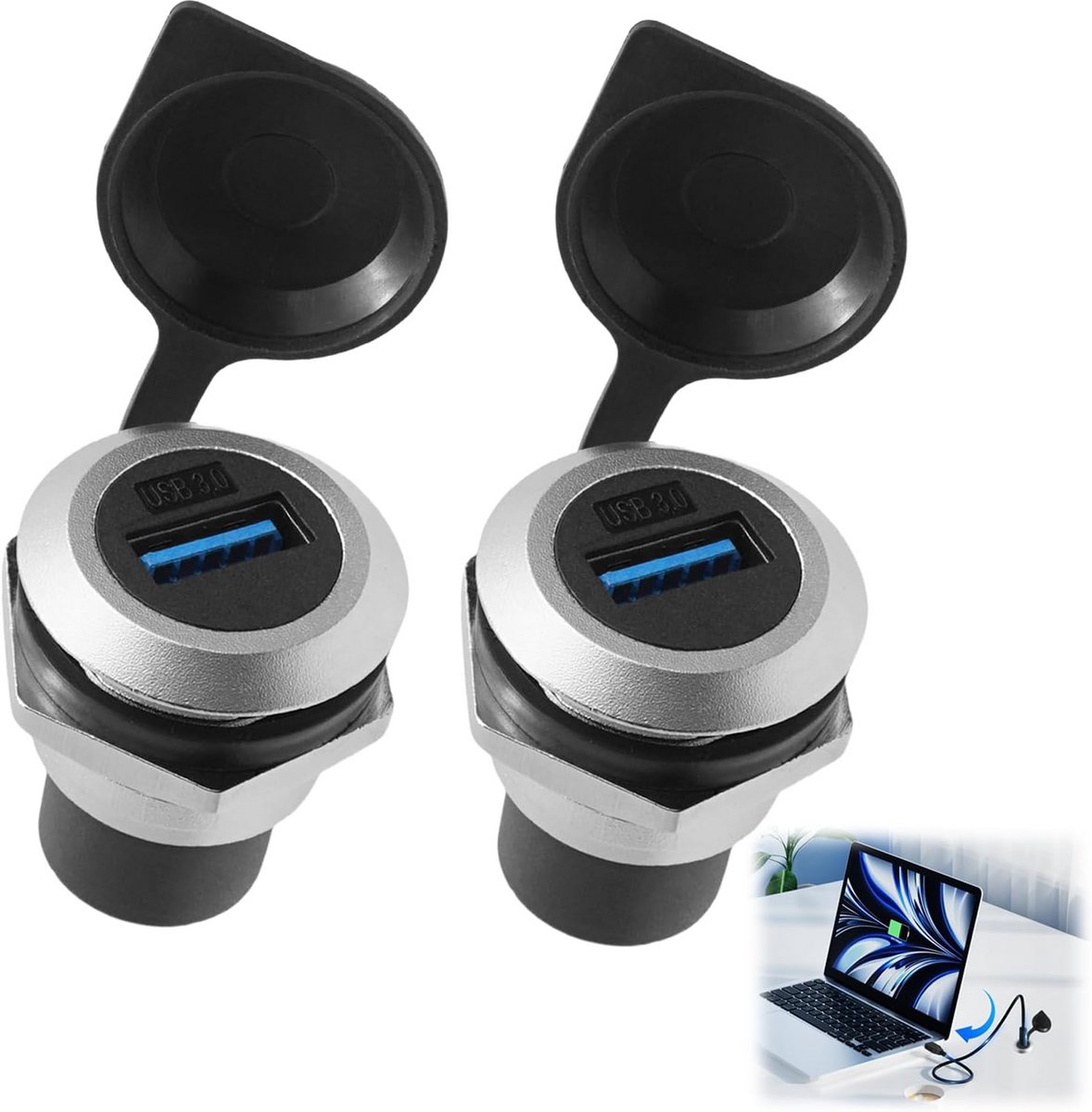 Ronde USB 3.0 Paneelmontage Koppeling voor Waterdichte Installatie