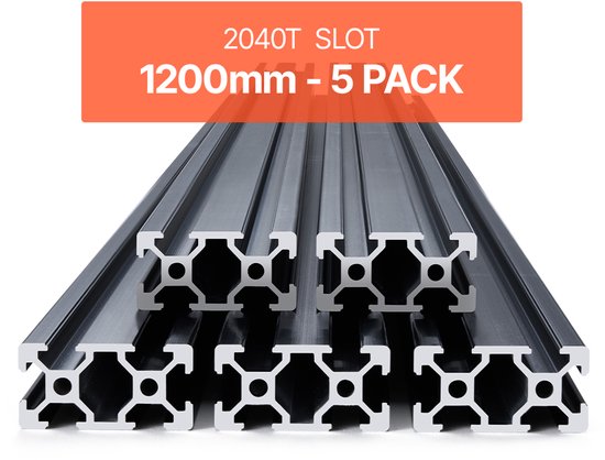 Groeven In Rails VEVOR 5-Delige Set van 1200 mm Aluminium Profielen met T-Groeven, 2040 ...