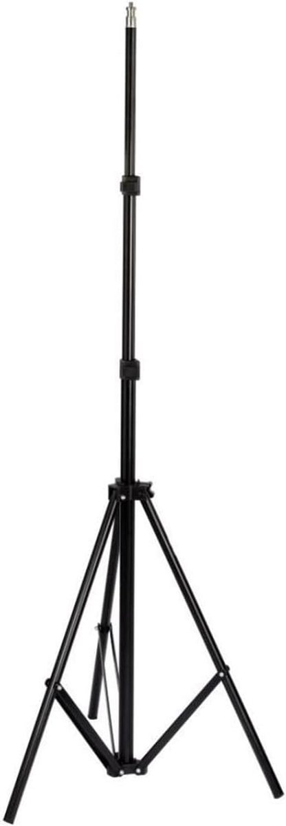 Stevige Lampenstandaard Zwart 200 cm - Metalen Studio Verlichting Statief
