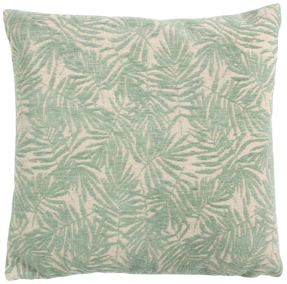 Linen & More Kussen Jacquard bladeren groen 45x45cm