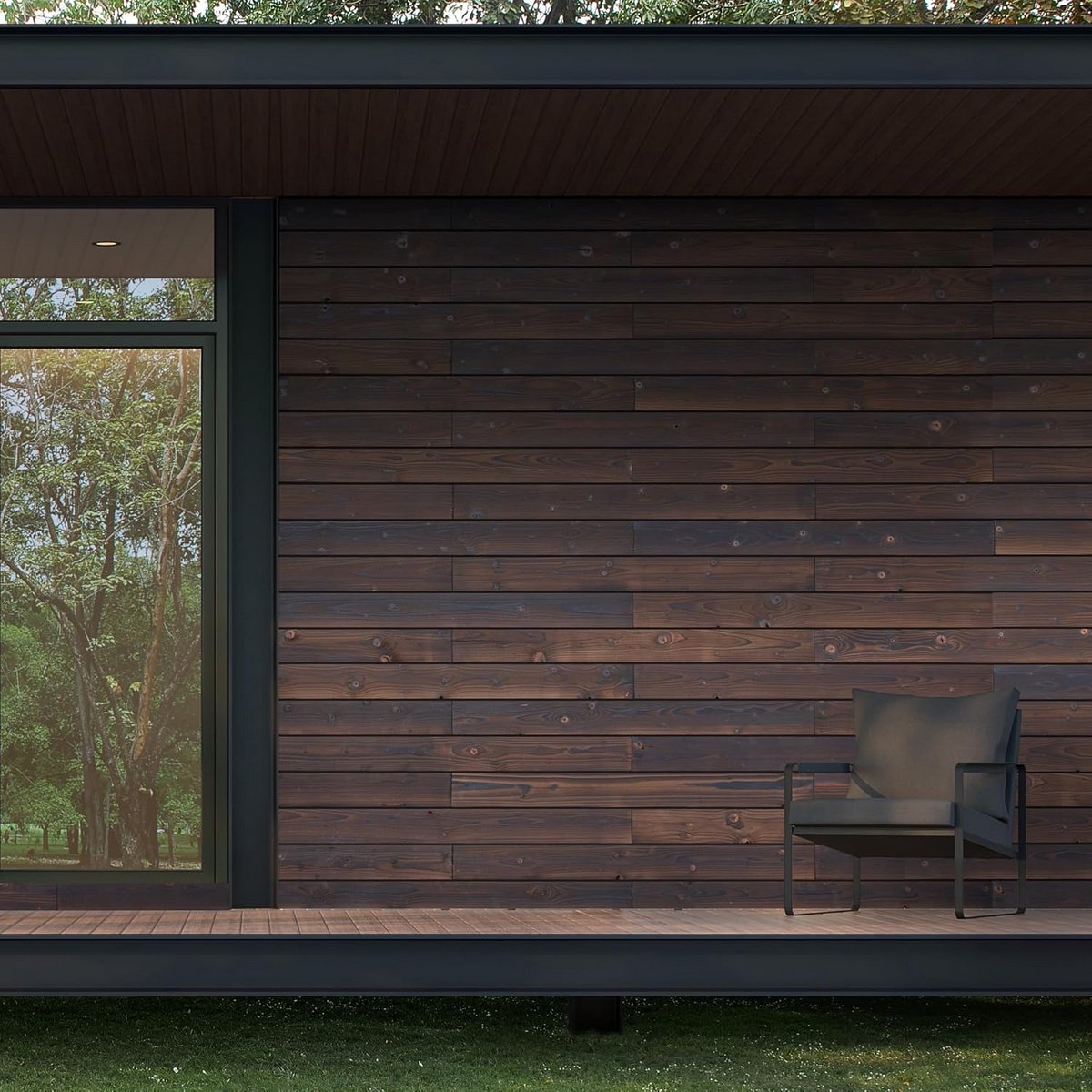 Verkoolde Houten Wandbekleding Planken met Tong en Groef - 1m² Interieur & Exterieur