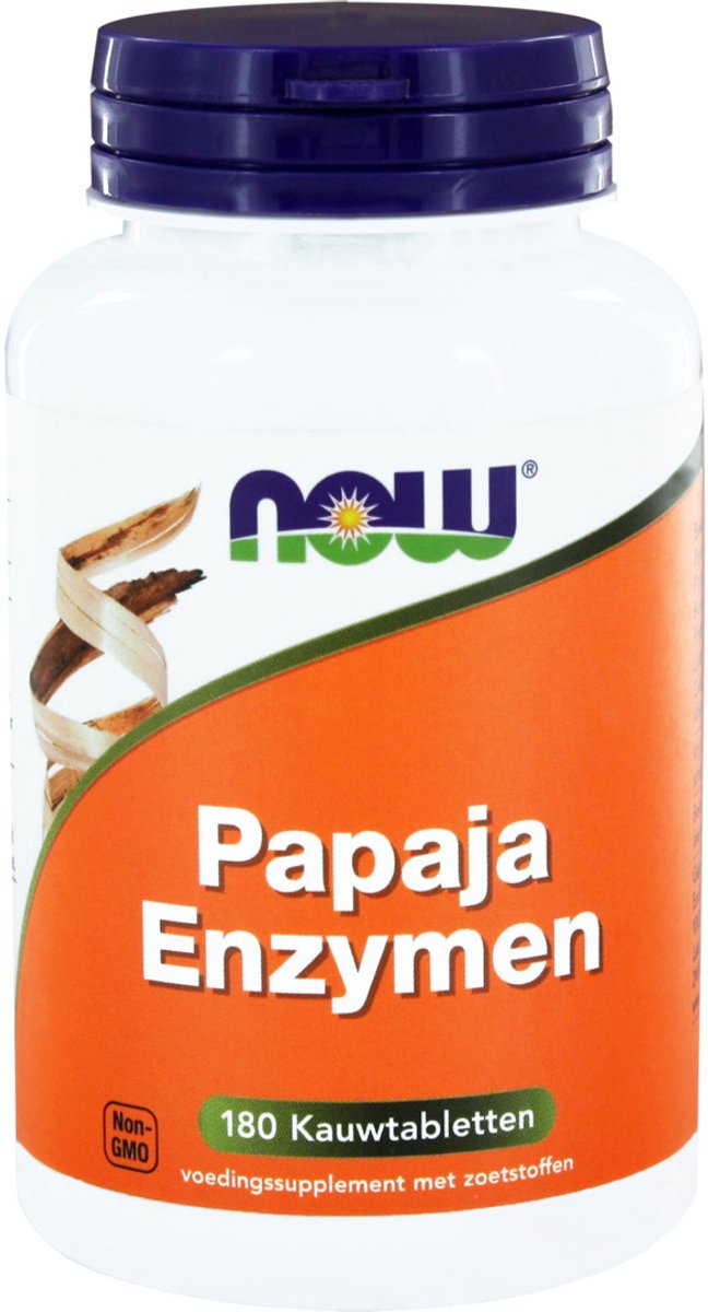 NOW Papaya Enzymen 180 kauwtabletten