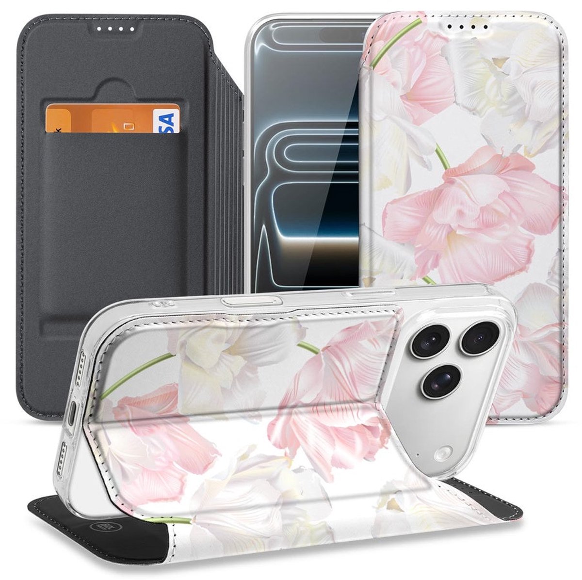 Book Wallet Case iPhone 17 Pro Lovely Flowers