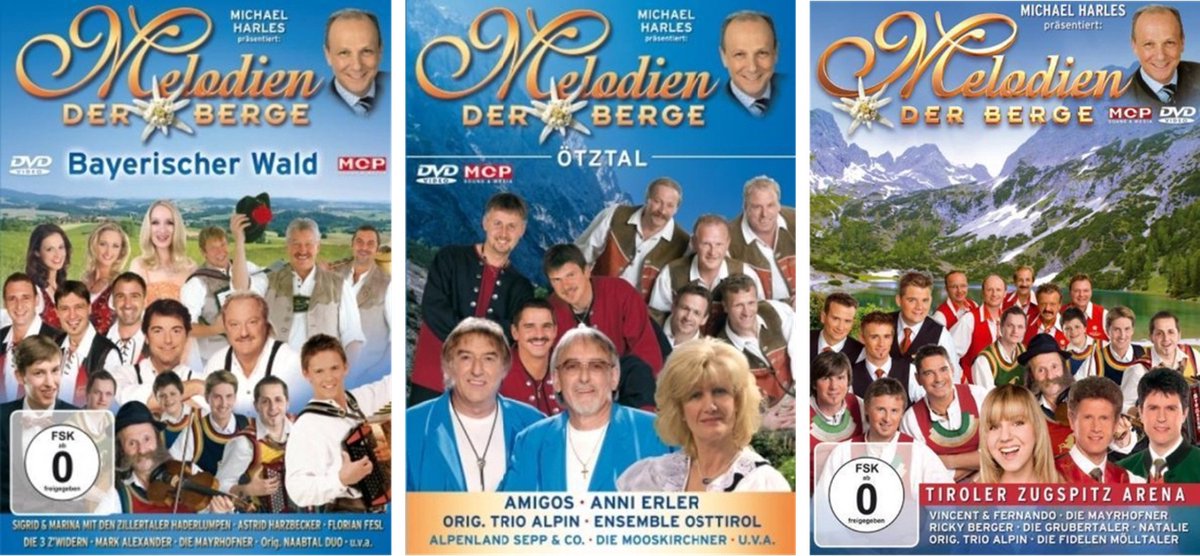 Melodien Der Berge 3 dvd set -Bayerischer Walt, ötztal, Tiroler Zugspitz Arena