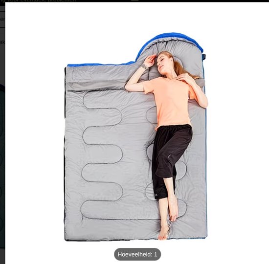 Slaapzak met capuchon, 2-in-1 reisdeken, blauw — afbeelding 3