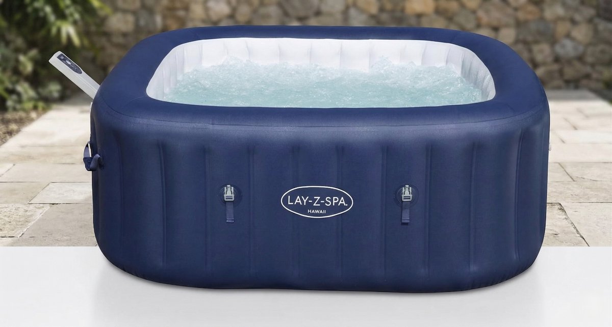 Premium Opblaasbare Jacuzzi Spa 6 Personen 180x180 cm met App Bediening, AirJet Massage, Verwarming tot 40°C, Energiezuinig Systeem & UltraFit Pomp – Binnen & Buiten – Industrohome