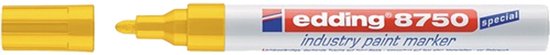 Gouden Edding 8750 industrie verfmarker met dop eraan, fijne punt.