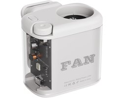 Tailleventilator - Draagbare Ventilator - 100 Snelheden - Digitaal Display - 1800 mAh - Bladloos - Met Transparante Clip - 6-8 Uur - Wit