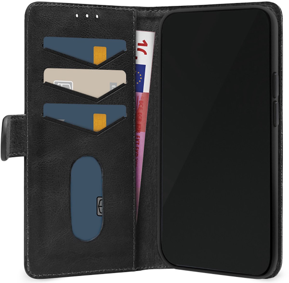 Mobilize Bookcase hoesje geschikt voor Samsung Galaxy A56 - Effen Zwart - Leer
