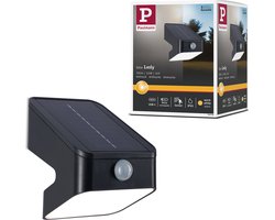 Paulmann Solar LED wallwasher Lesly Schemergestuurde bewegingsmelder (IR) IP65 hoekig 113 × 138 mm 3000K 5,5W 400lm 3,7V Antraciet Kunststof