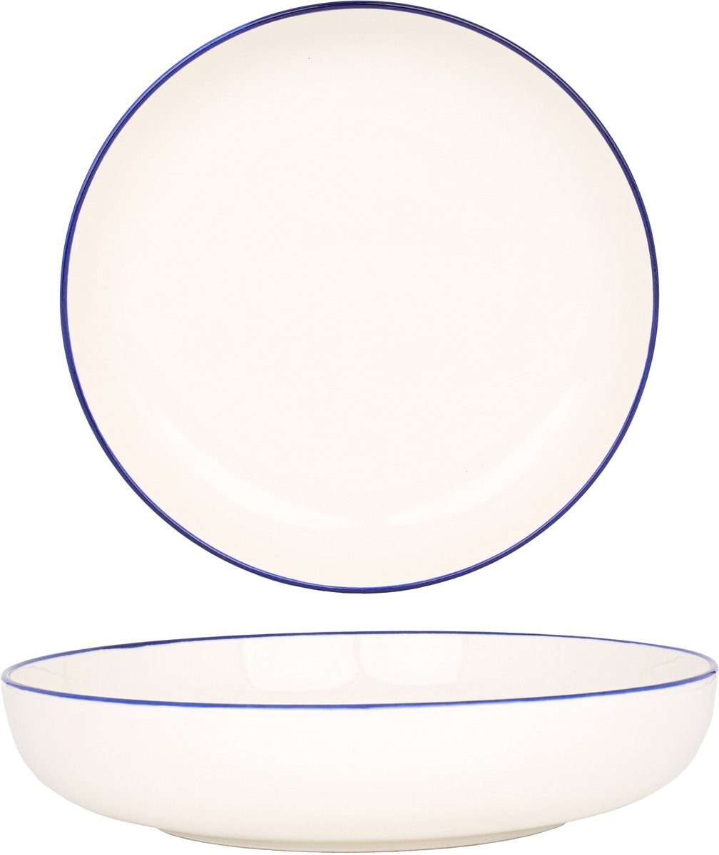 Rinart Diepbord - Blue Edge - Porselein - 26 cm (2000cc) - set van 6