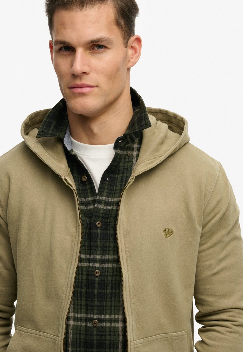 Superdry Vest Classic Essential Ziphood M2014170a J1e Sage Mannen Groen