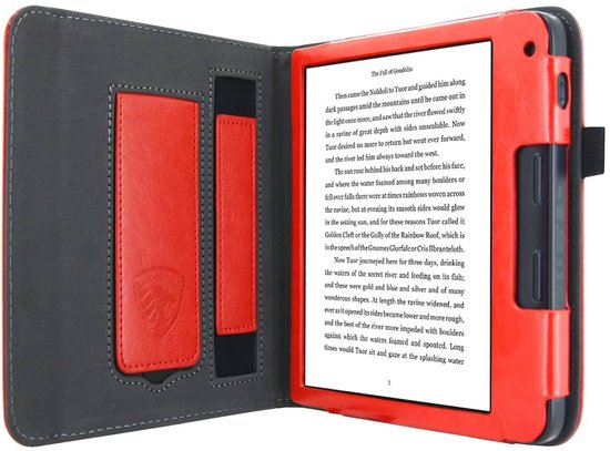 Hoesje Geschikt voor Tolino Vision 6 Sleepcover Luxe Hoes Rood van Hoesje  — afbeelding 3