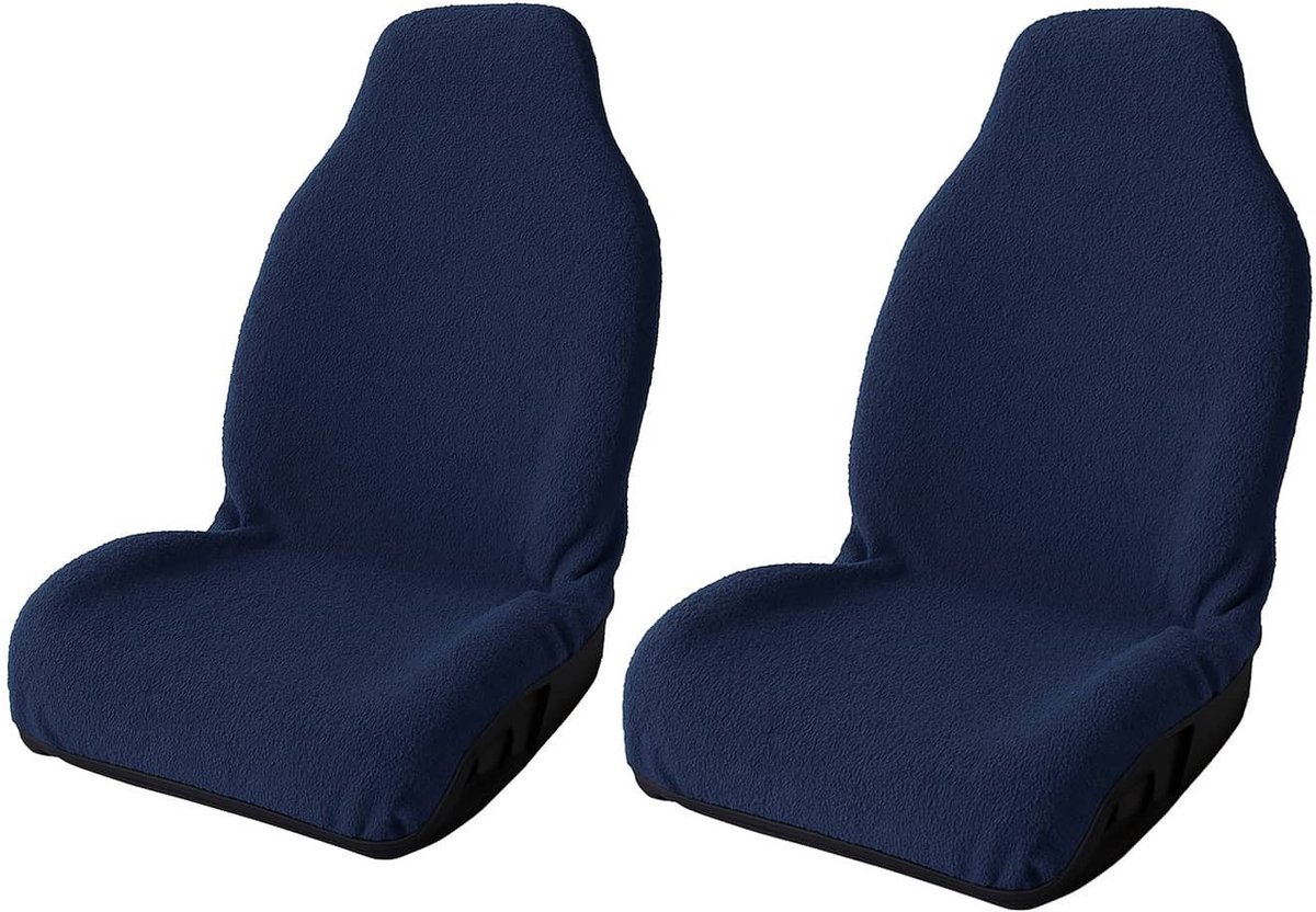2 Pack Autostoelhoes Microvezel - Autostoel Hoes - Autostoelbeschermer – Universele Voorstoelhoes – Marine blauw