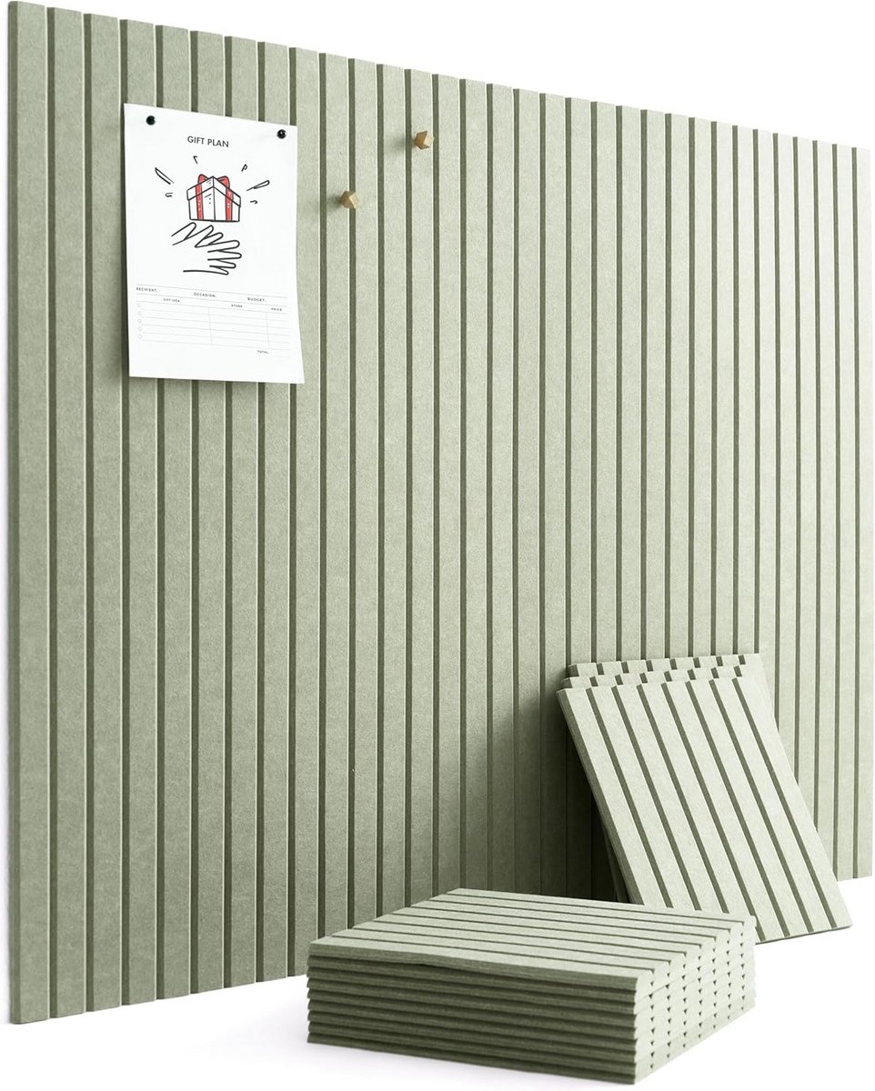 Grote Muurpanelen van Kurk (12 Stuks) - Prikbord en Decoratieve Wandtegel met Zelfklevende