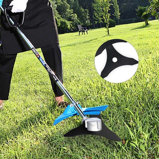 Grasmaaier mes met 3 tanden voor gazon, tuin en onkruidbestrijding met gatdiameter 25,4 mm. van Merkloos	 — afbeelding 3