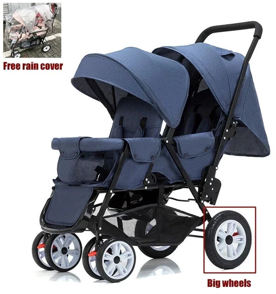 Belecoo Zolara Duo Comfort Kinderwagen Dubbel Blauw - afbeelding 3