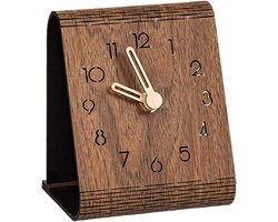 Kleine tafelklok, stille analoge klok voor op een plank of b