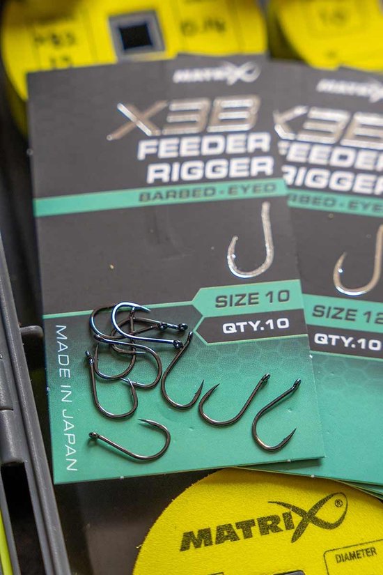 Matrix X3B Feeder Rigger Eyed-Barbed (10 pièces) - Taille : 16