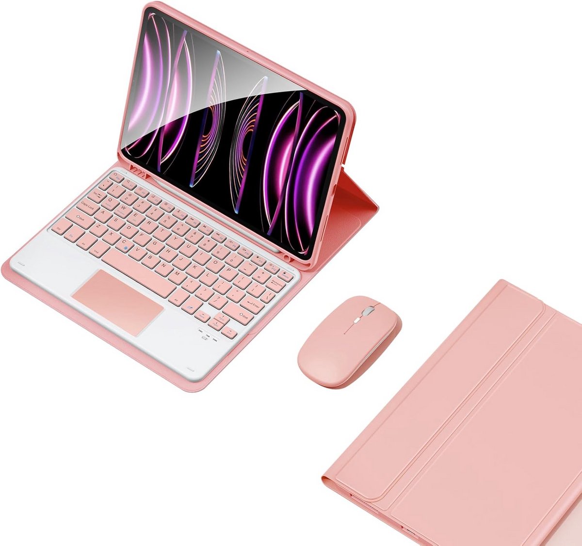 Tablet Hoes - Toetsenbord Case - Productief Werken - Afneembaar Toetsenbord - 13 Inch - Roze