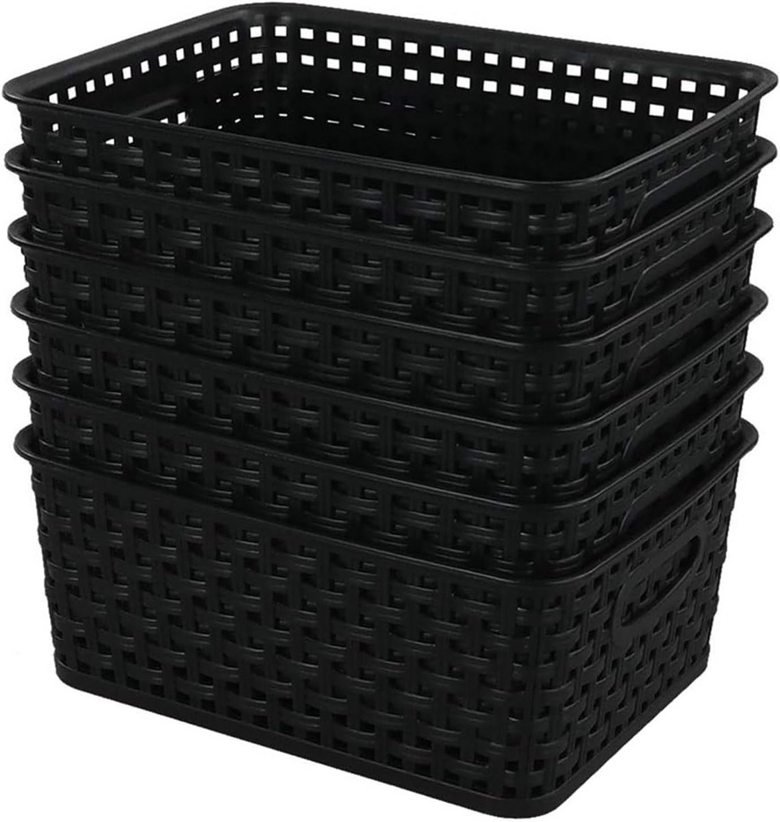 Opbergmanden Set - Opbergbakken Organizer - Thuis Kantoor - Met Handgrepen - 6 Stuks