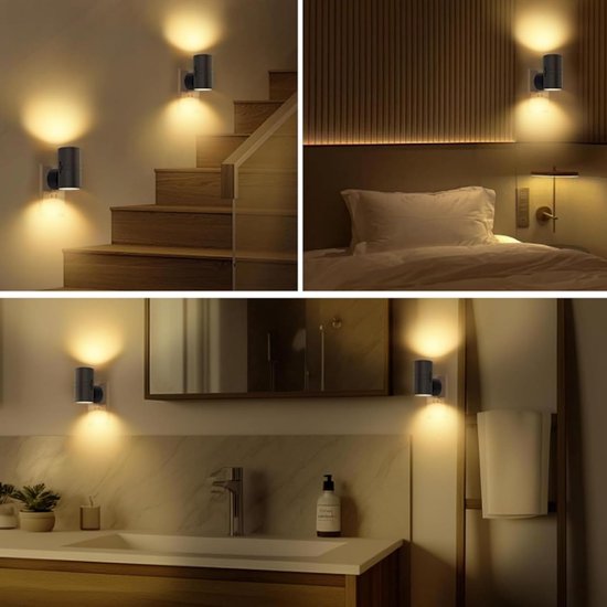 Twee LED-nachtlampjes met stekker, slaapkamertrapverlichting, Europese standaard driekleurige wandlamp, met afstandsbediening. van Merkloos — afbeelding 4