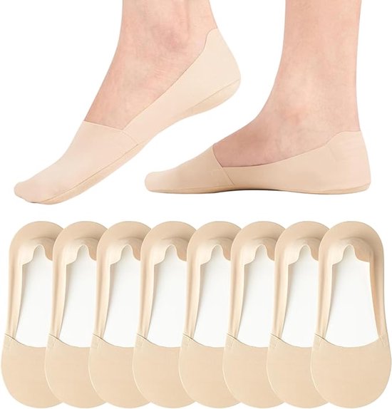 8 paires de chaussettes nylon invisibles pour femmes/hommes, taille 39-41, chaussettes basses et courtes, chaussettes de cheville antidérapantes pour chaussures plates, baskets, mocassins et chaussures de bateau, couleur