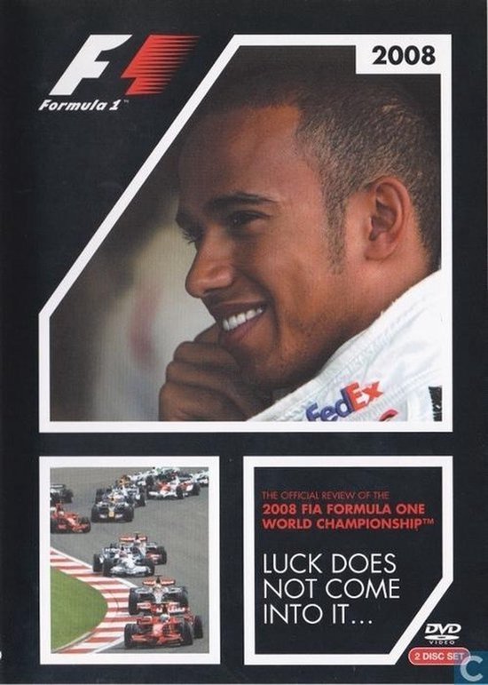 Lewis Hamilton lacht met Fedex logo op zijn racepak, Formule 1 logo, 2008.
