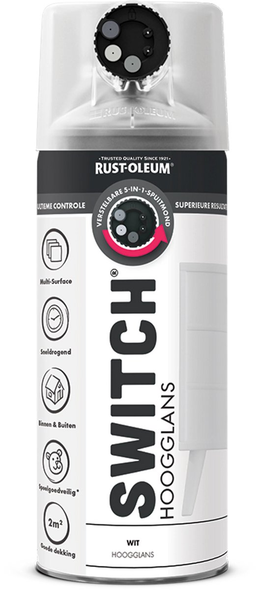 Rust-Oleum Switch Spuitbus Verf Hoogglans 400ml - Wit