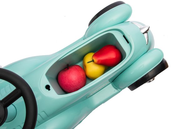 Eco Toys - Retro Loopauto - Wit - Met Claxon & Opbergruimte - Lekvrije EVA Banden - Vanaf 18 Maanden - Max. 25 kg