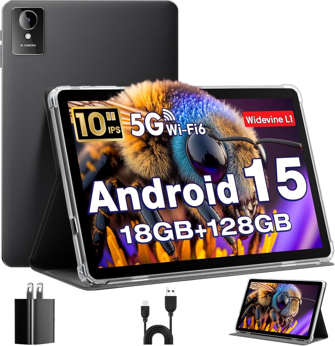 Android Tablet - 10 Inch Tablet - Entertainment en Werk - Uitbreidbaar Geheugen - 246 x 163 cm - Zwart