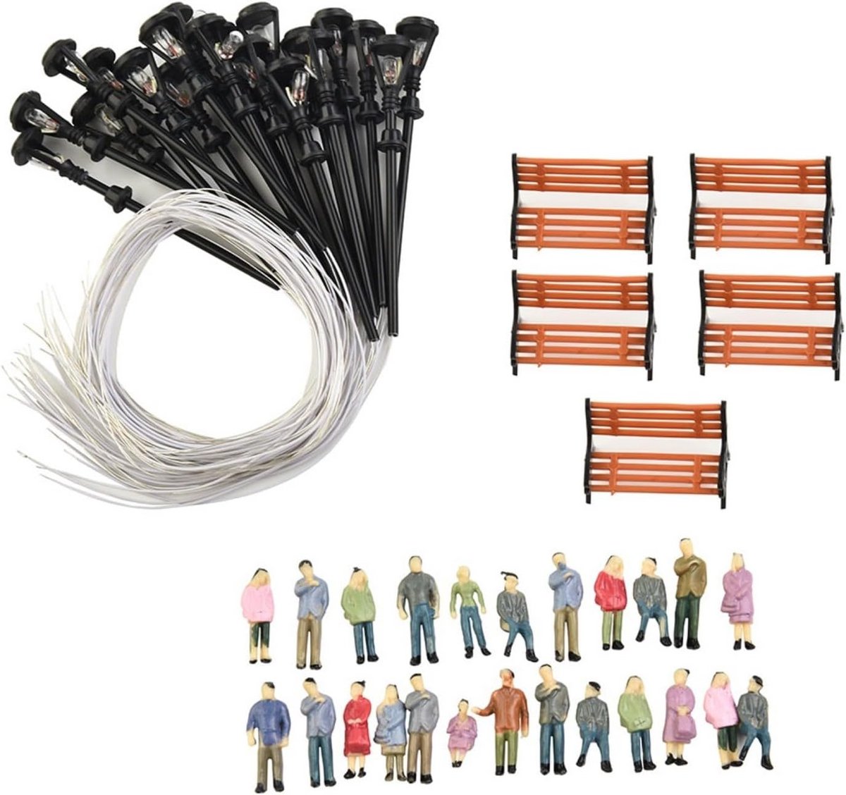 Modelspoor Figuren en Scènedecoratie Set voor HO OO Schaal (1:87-1:100)