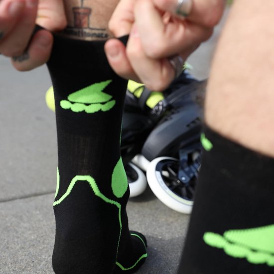 Skate Sokken - Sport Sokken - Intensief Gebruik - Anatomische Pasvorm - Maat XL - Zwart Groen — afbeelding 3