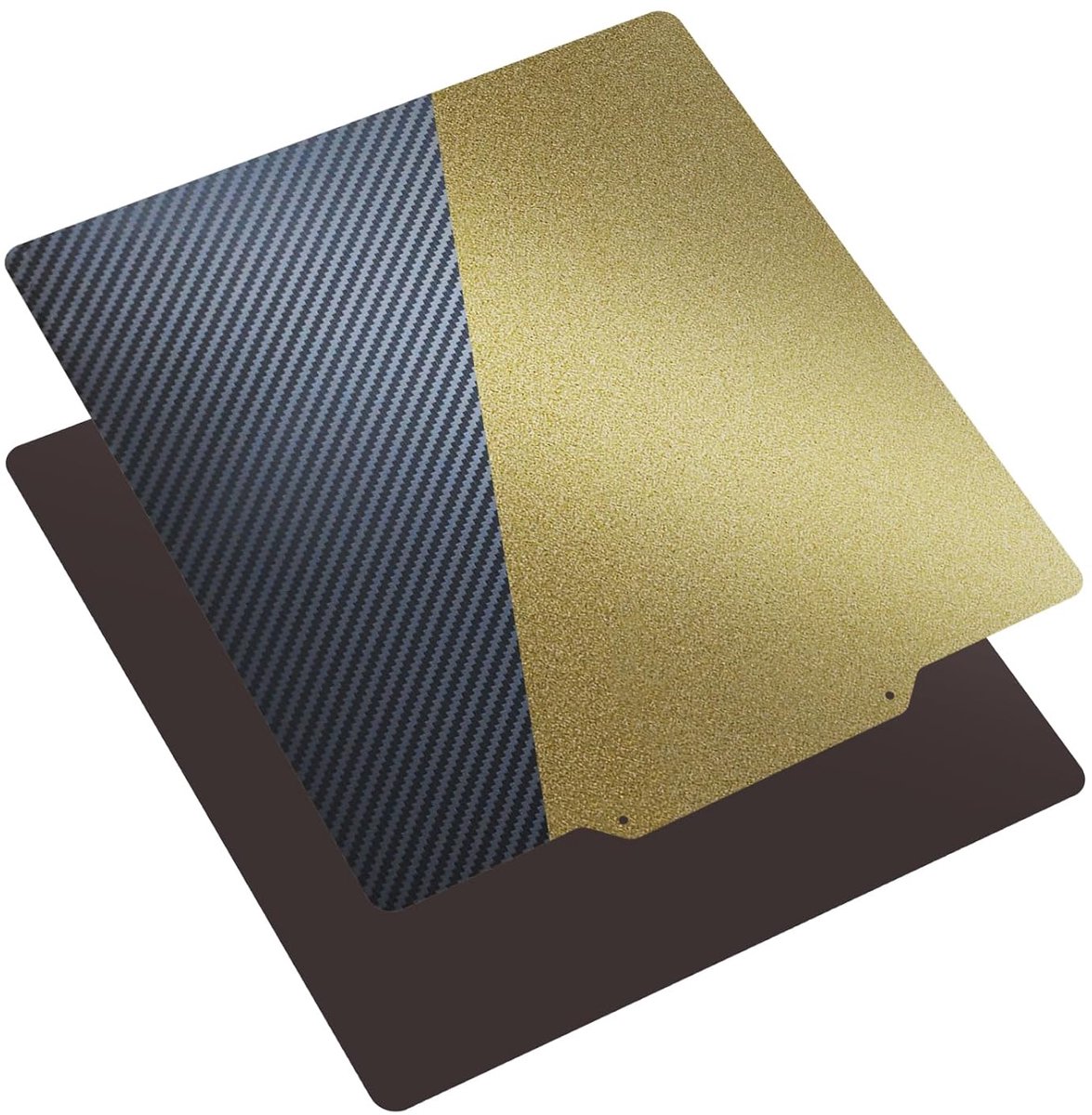 3D Printer Printplaat - Flexibel Magnetisch Bed - Gladde Eerste Laag - Dubbelzijdig Textuur - 235x235 mm - Goud en Zwart