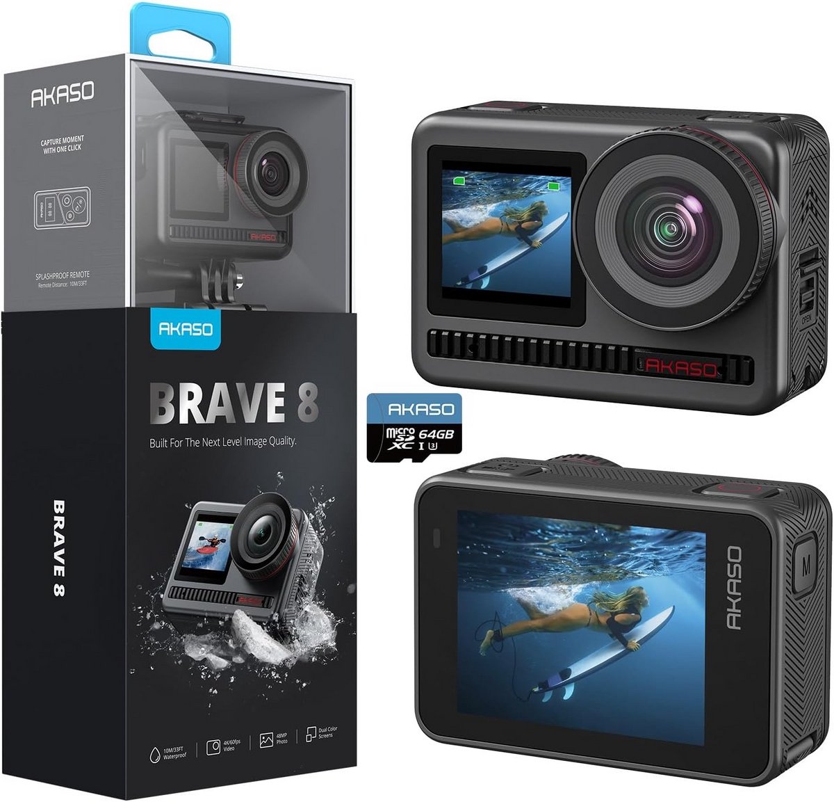 Actie Camera - Onderwater Camera - Avontuur Vastleggen - SuperSmooth Stabilisatie - 4K 60FPS 48MP - Zwart