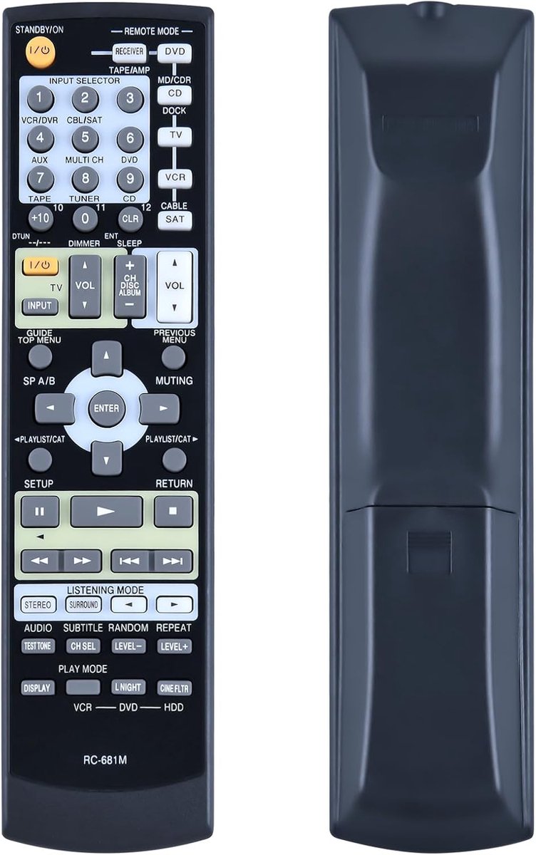 Vervangende Afstandsbediening - Universele Bediening - Home Cinema - Ergonomisch Ontwerp - 10x5x2 cm - Zwart