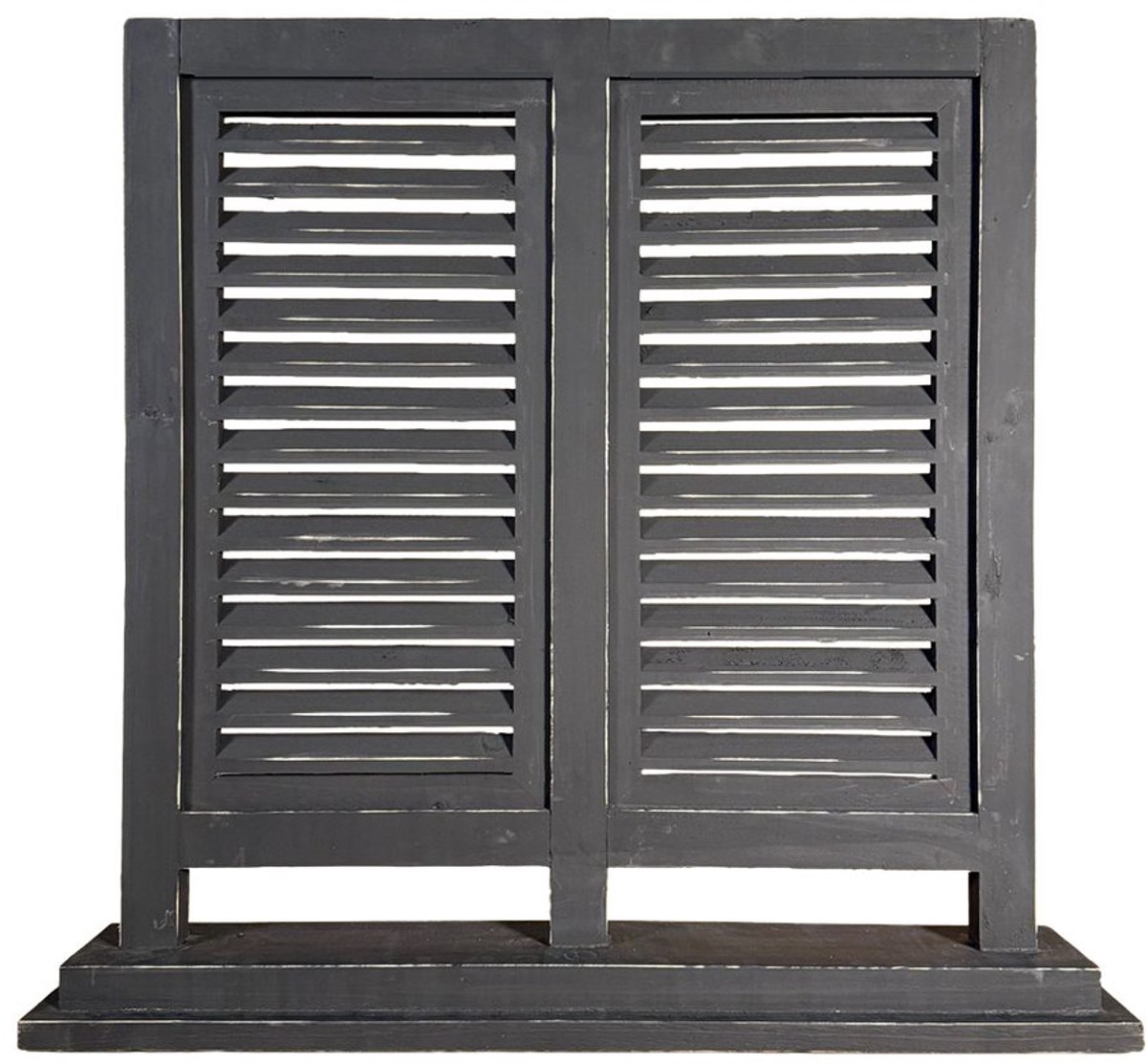 Raamscherm hout 74 cm – Houten shutter dubbel zwart | Raamluik vensterbank Black Berlin industrieel