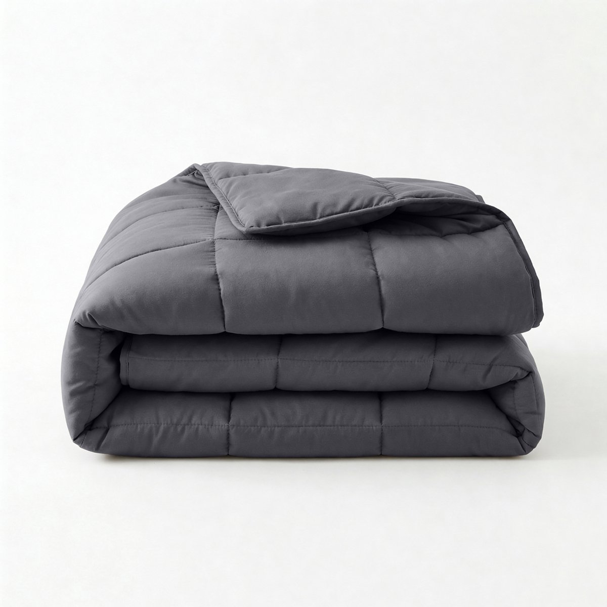 Sleeptime 2 in 1 Dekbed zonder Overtrek - Wasbaar Dekbed - Percale - Antraciet - 140 x 220