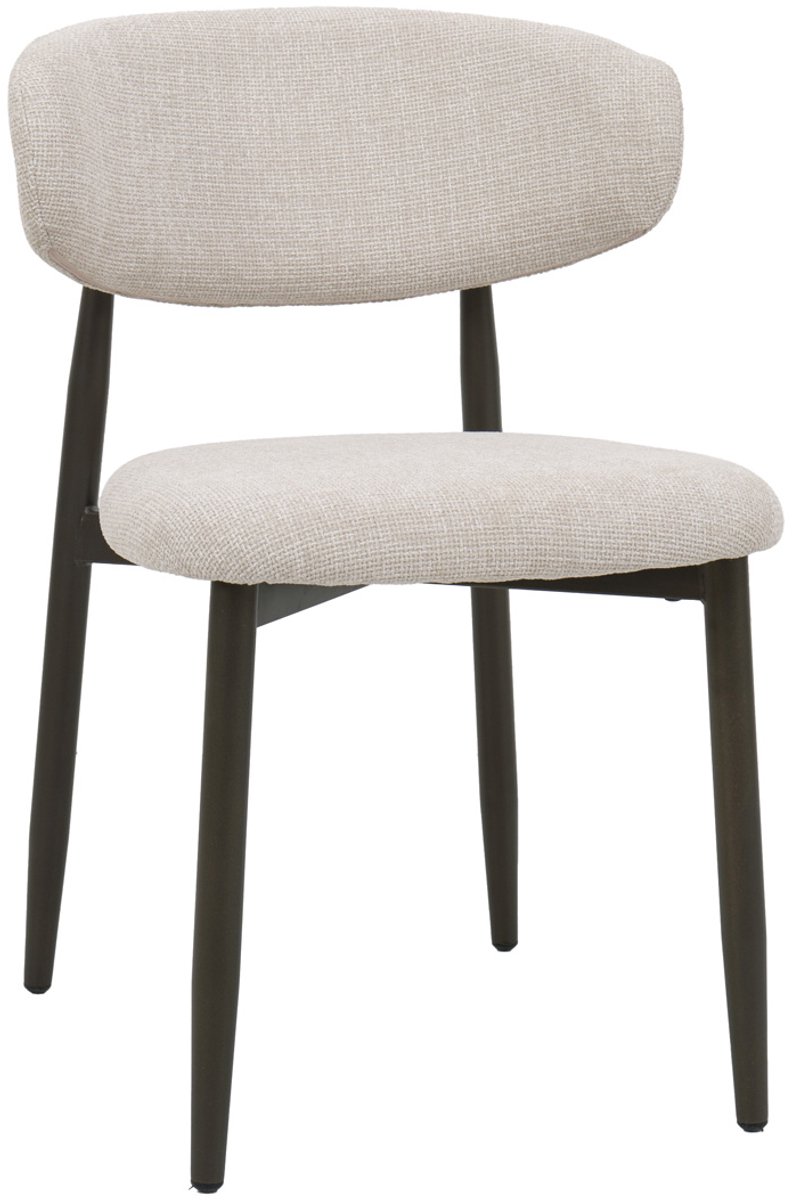 Giga Meubel Eetkamerstoel Alexia - Beige/Brons - Set van 2